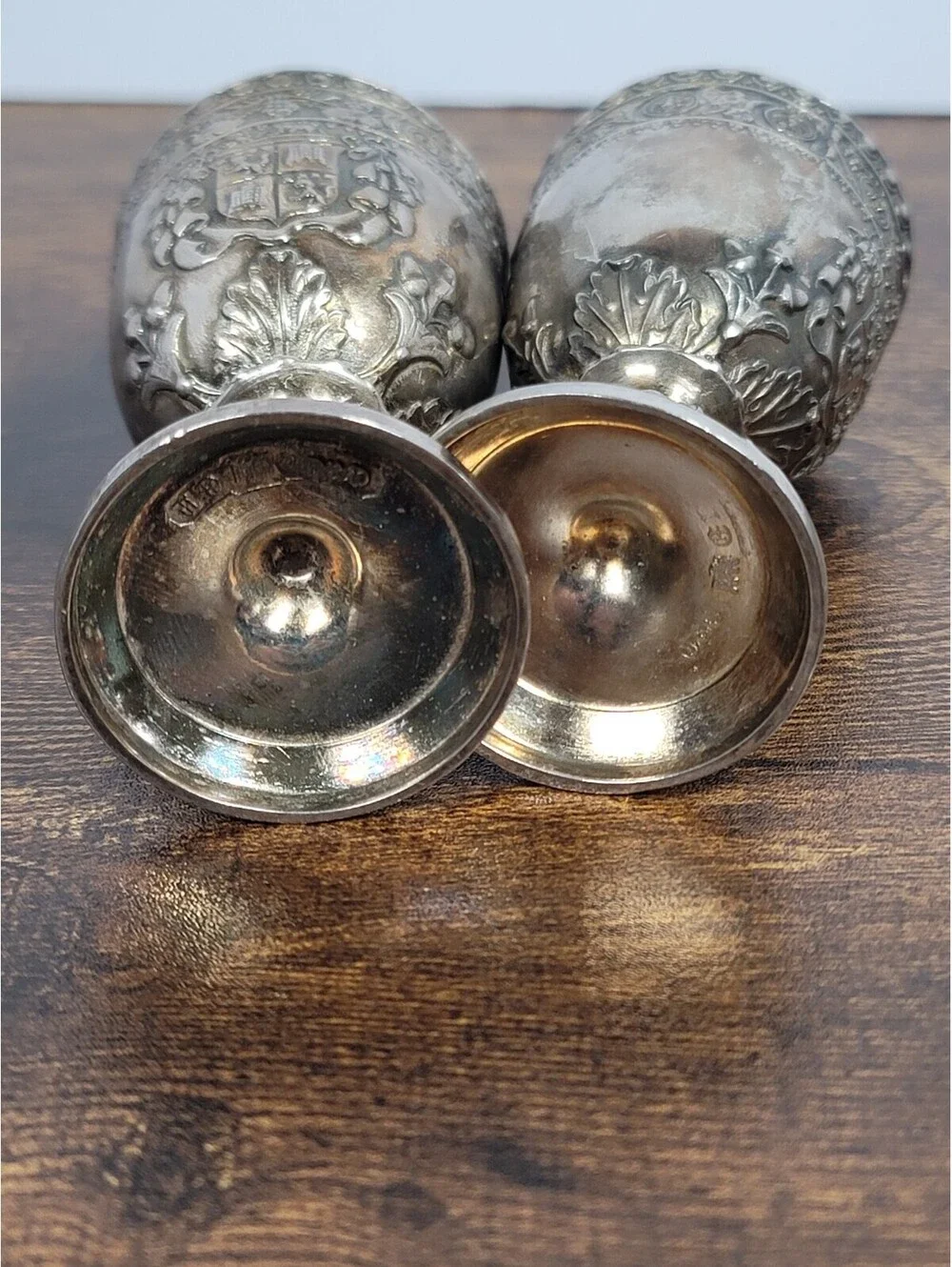 Vintage Ornate Silver Plated Goblet Pair